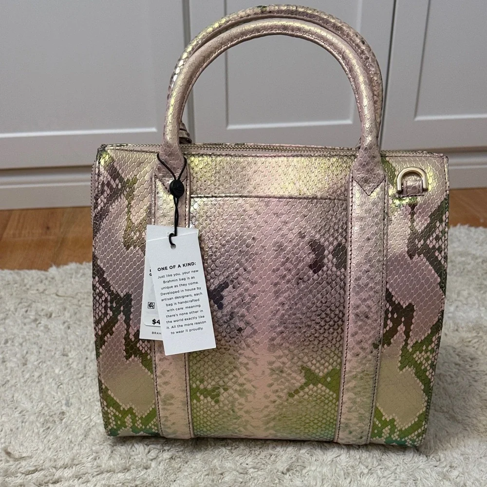 😊NWT Brahmin Small Caroline Blush Belladonna - Picture 3 of 9
